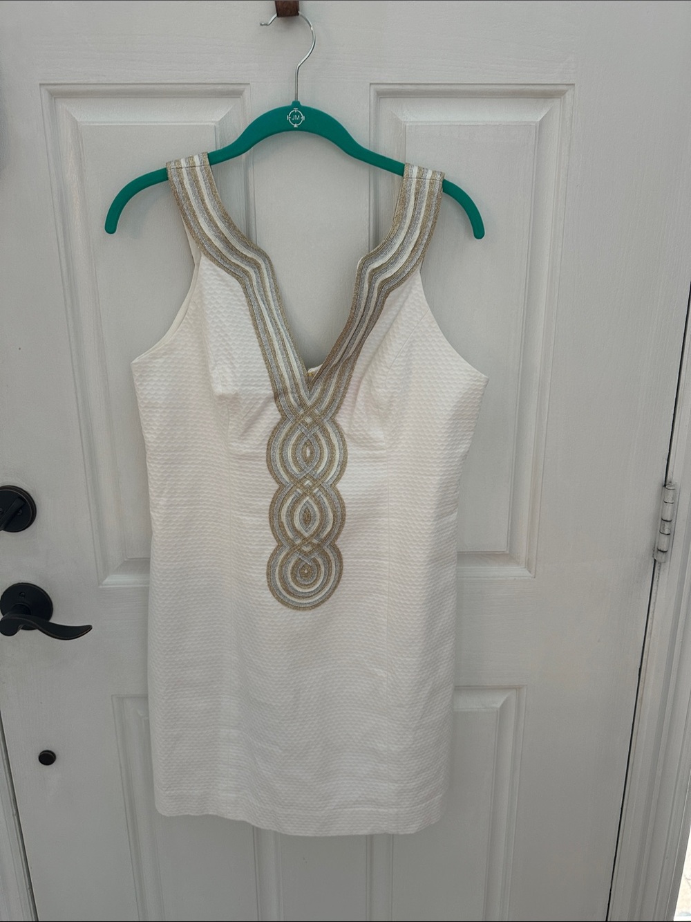 Lilly Pulitzer White Mini Dress with Gold Trim
